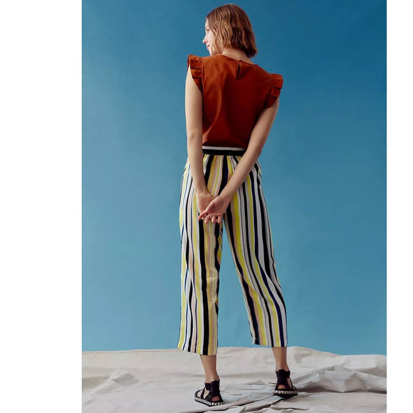 New Peter Som for Anthropologie Theodora Striped Wide-Leg Pants $158 PLUS 1X - Picture 7 of 8